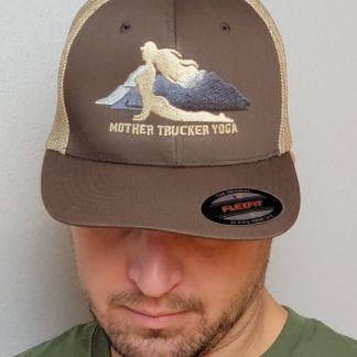 Mother Trucker Yoga Fitted Tan Trucker Hat