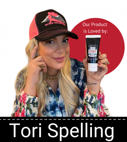 Tori Spelling loves stiff mother trucker pain relief cream
