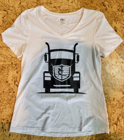 Mother Trucker Yoga Womens Truck Tee White