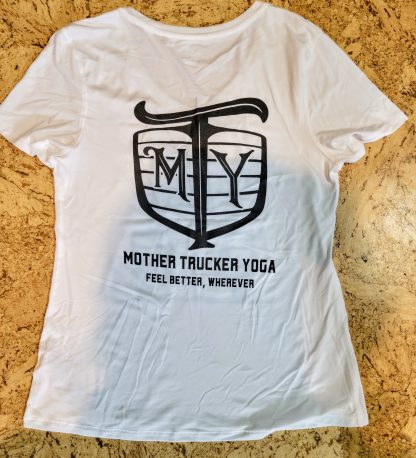 Mother Trucker Yoga Trucker Tee White Back