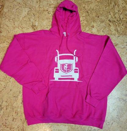 Mother Trucker Yoga Hoodie Pink Front