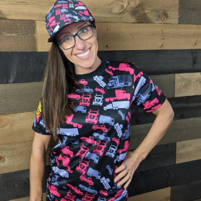 Trucker Camo Unisex Hot Pink Truck Driver T-Shirt