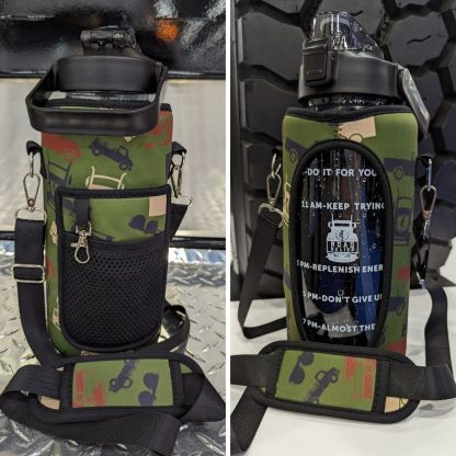 Trucker Camo Army Green 64 oz Water Bottle 2