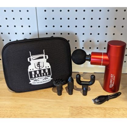 Road Relief Wellness™ Mini Luxury Travel Massage Gun Red 2