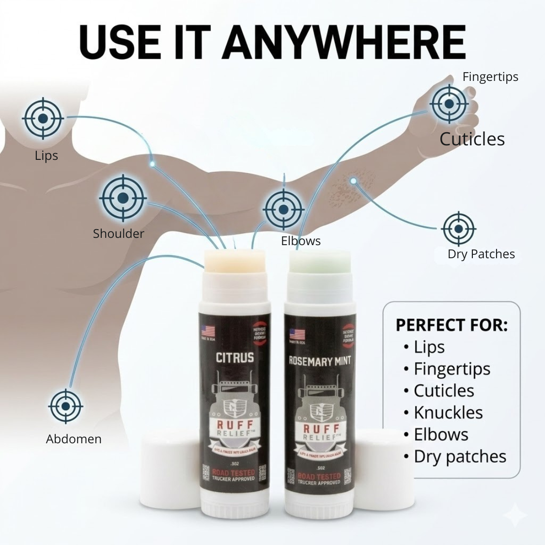 RUFF RELIEF Lips & Fingertips Crack Balm - Rosemary Mint - Image 15
