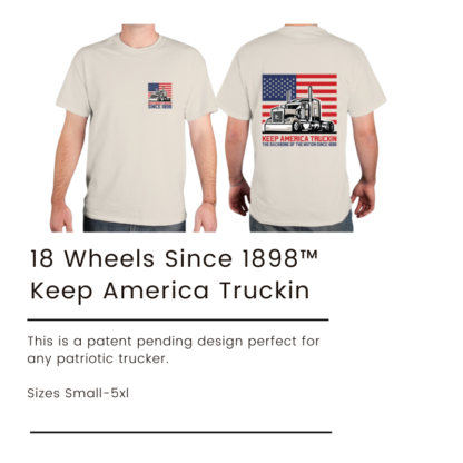 Legacy 18 Wheels Truckin’ Tee – Ride in Tribute (TAN) - Image 3