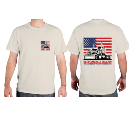Legacy 18 Wheels Truckin’ Tee – Ride in Tribute (TAN) - Image 2