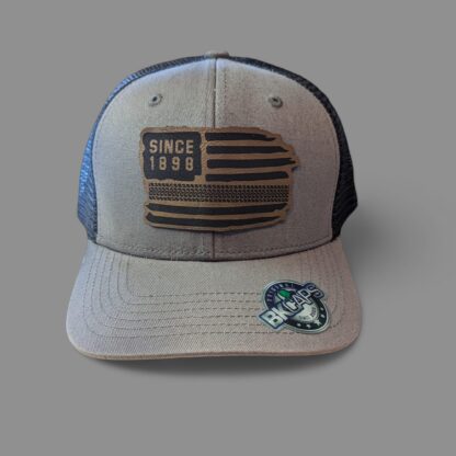 Vintage "Since 1898" Leather Patch Trucker Hat – American Flag Edition
