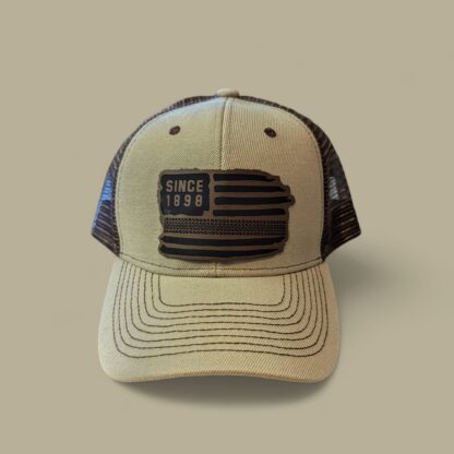 Vintage "Since 1898" Leather Patch Trucker Hat – American Flag Edition - Image 2