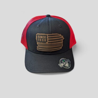 Vintage "Since 1898" Leather Patch Trucker Hat – American Flag Edition - Image 3