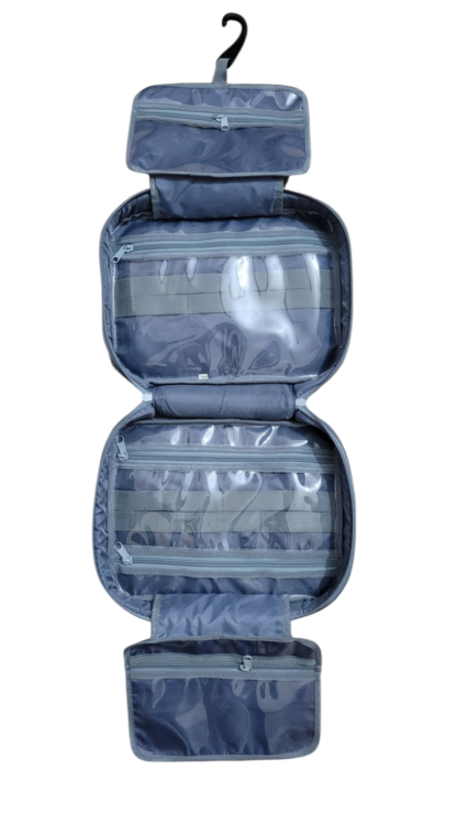 Slate Gray Bathroom Toiletry Tote for Travel & Truck Drivers - Image 2