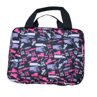 Bathroom toiletry tote for travel truck drivers