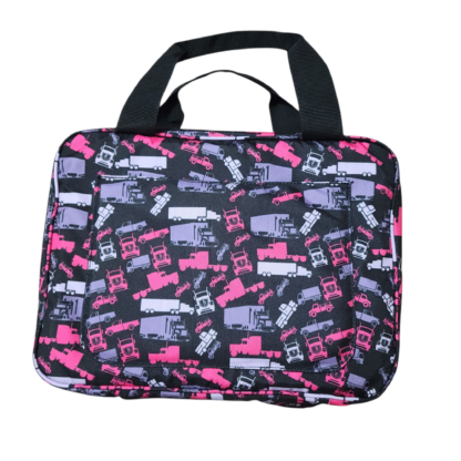 Bathroom toiletry tote for travel truck drivers