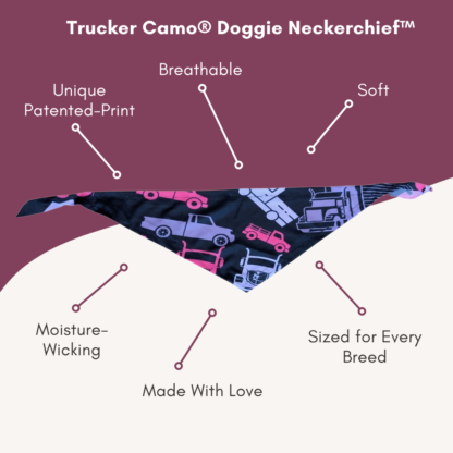 Trucker Camo® Doggie Neckerchief™ – Hot Pink by Millie’s Muts & Stuff - Image 2