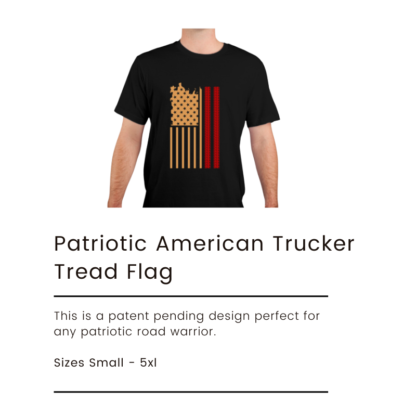 American Flag Tire Tread T-Shirt – Black - Image 3